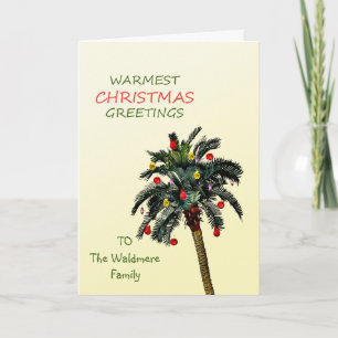 Add A Name Christmas Palm Tree Holiday Card