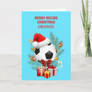 Add A Name Christmas Soccer Holiday Card