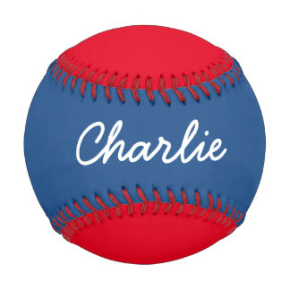 Add a Name Custom Red and Blue Baseball