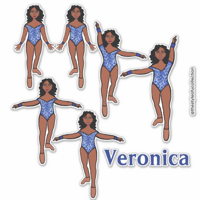 Add a Name Dancer Sticker Blue Animal  A (Front)