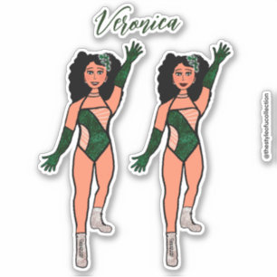 Add a Name Dancer Sticker Forest & Diamonds B
