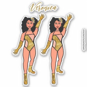 Add a Name Dancer Sticker Gold & Diamonds B