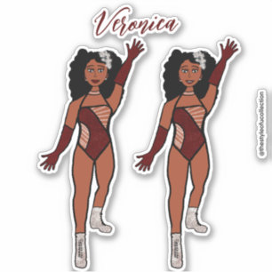 Add a Name Dancer Sticker Merlot & Diamonds A