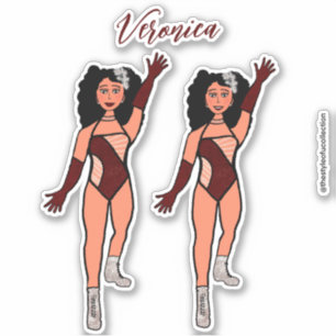 Add a Name Dancer Sticker Merlot & Diamonds B