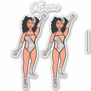 Add a Name Dancer Sticker Silver & Diamonds B