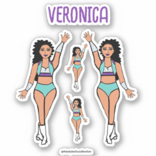Add a Name Dancer Stickers Aqua / Purple