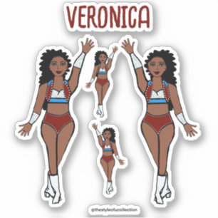 Add a Name Dancer Stickers Cherry / Light Blue
