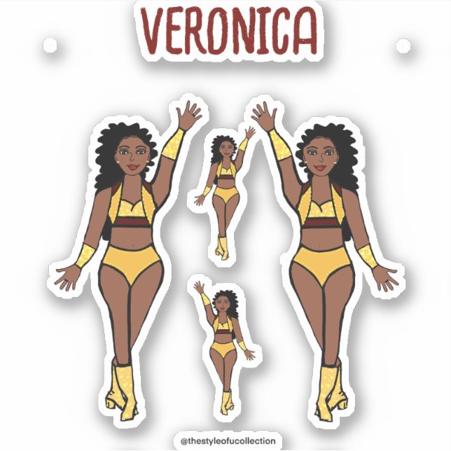 Add a Name Dancer Stickers Gold / Cherry (Front)