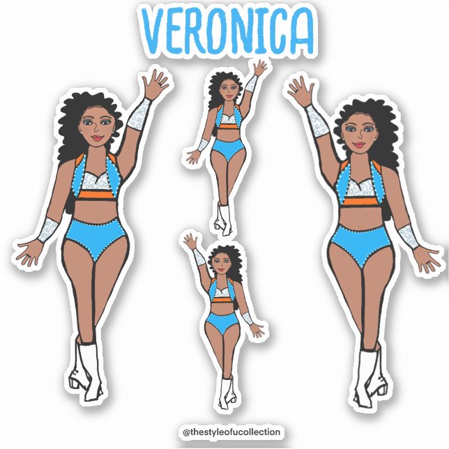 Add a Name Dancer Stickers Light Blue / Orange #1 (Front)