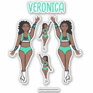 Add a Name Dancer Stickers Mint / White/ Black