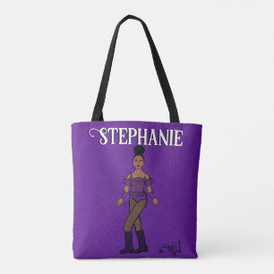 Add a Name Dancer Two Colour Purple Stones Tote