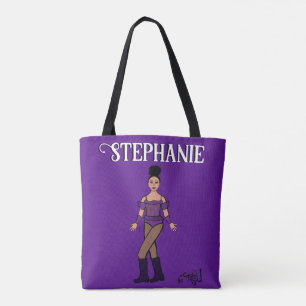 Add a Name Dancer Two Colour Purple Stones Tote #2 Bag