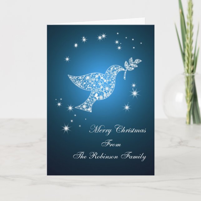 Add a name, Dove of peace Christmas card (Front)