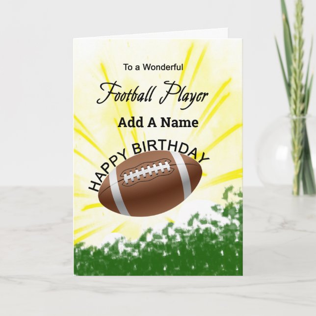 Add A Name Football Birthday Card (Front)