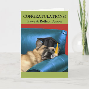 Add a Name Graduation German Shepherd Resting Card