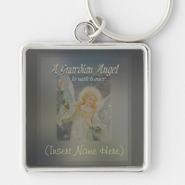 Add a Name Guardian Angel Customise It! Key Ring (Front)
