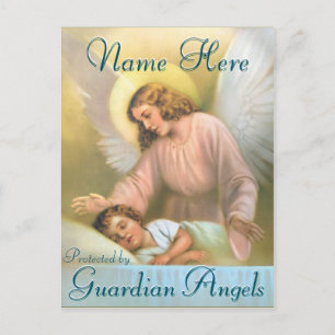 Add a Name   Guardian Angel with Child Postcard