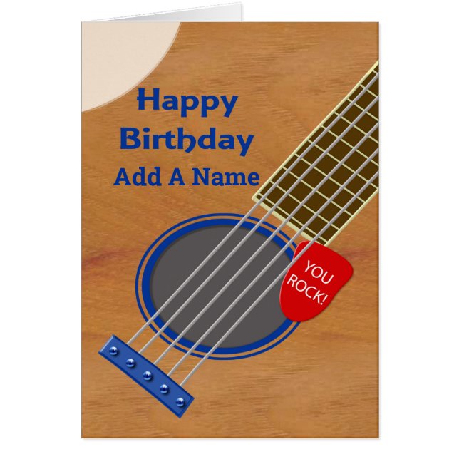 Add A Name Guitar Player Birthday (Front)