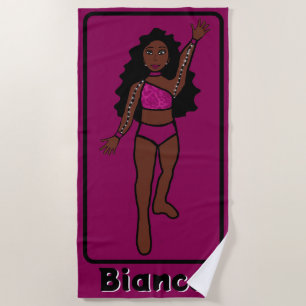 Add A Name Majorette/Dancer Beach Towel (Fuschia)