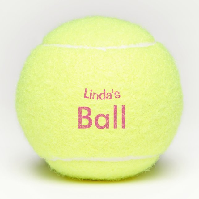 Add a Name Personalised PINK Tennis Balls (Front)