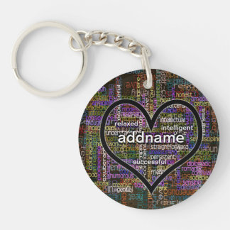 Add a Name Positive Words Key Ring