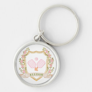  Add-a-Name Preppy Pink Pickle Ball Personalised Key Ring