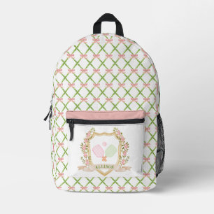 Add-a-Name Preppy Pink Pickle Ball Personalised Printed Backpack