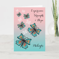 Add a Name Pretty Recovery Birthday Butterfly
