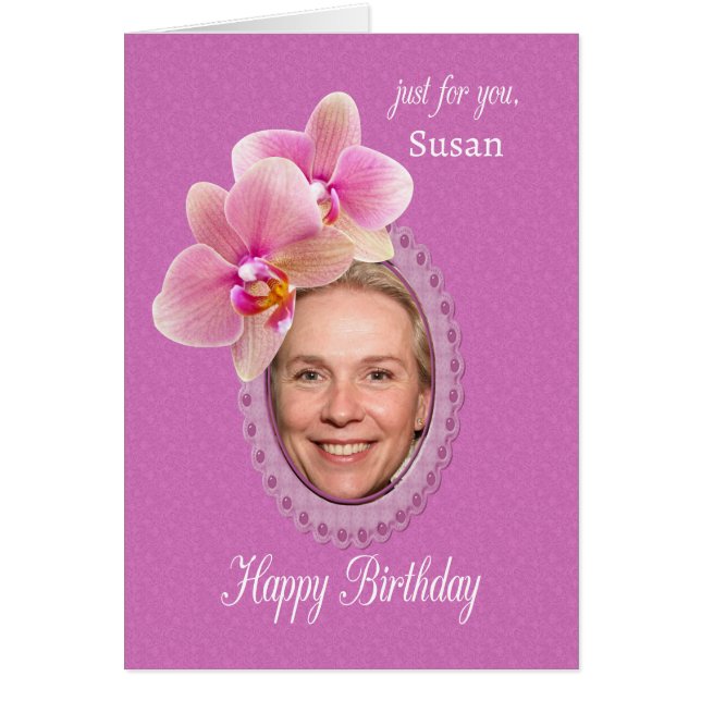 Add a Name Special Birthday Wishes Orchids (Front)