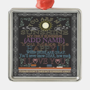 Add a Name Sunshine Chalkboard Metal Tree Decoration