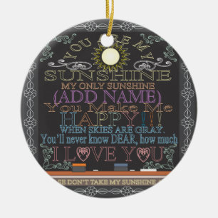 Add a Name Sunshine Vintage Chalkboard Ceramic Tree Decoration