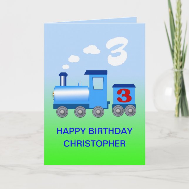Add a name to a 3rd birthday card (Front)