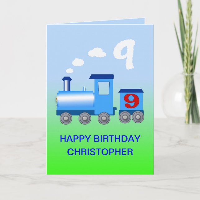 Add a name to a 9th birthday card (Front)