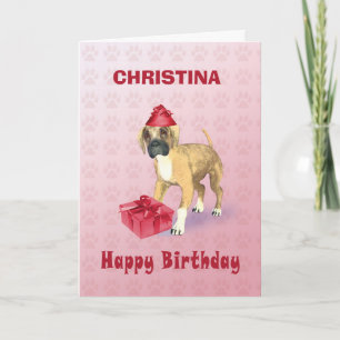 Add a name to a birthday card with a puppy