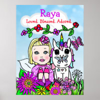 Add a Name to this Whimsical Unicorn and Fairy