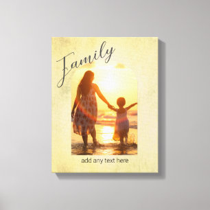 add a photo and text for a family portrait  canvas print