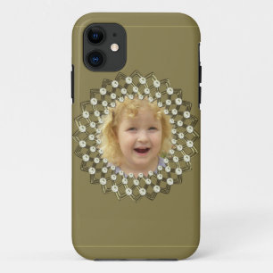 Add a photo to this frame with a diamond effect. iPhone 11 case