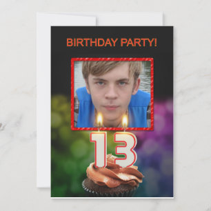 Add a picture, 13th Birthday party Invitation