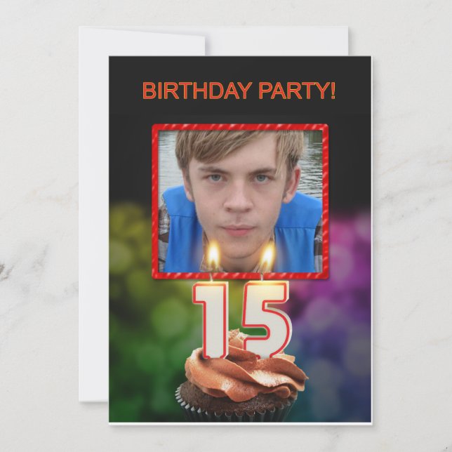 Add a picture, 15th Birthday party Invitation (Front)