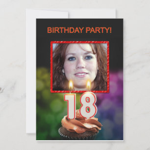 Add a picture, 18th Birthday party Invitation