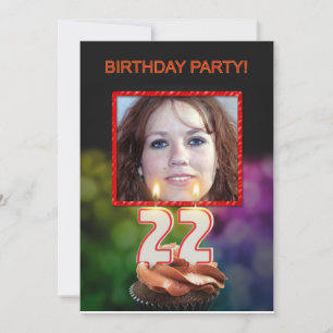 Add a picture, 22nd Birthday party Invitation