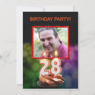 Add a picture, 28th Birthday party Invitation