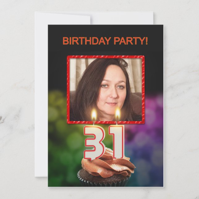Add a picture, 31st Birthday party Invitation (Front)