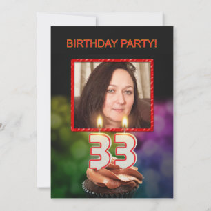 Add a picture, 33rd Birthday party Invitation