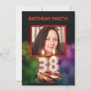 Add a picture, 38th Birthday party Invitation
