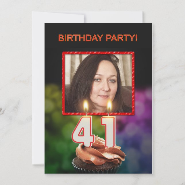 Add a picture, 41st Birthday party Invitation (Front)