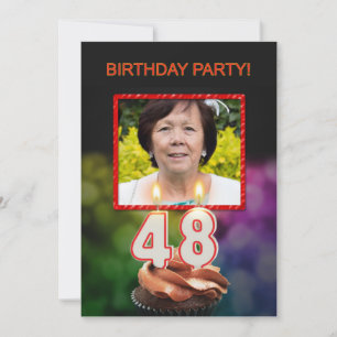 Add a picture, 48th Birthday party Invitation