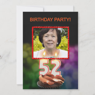 Add a picture, 52nd Birthday party Invitation