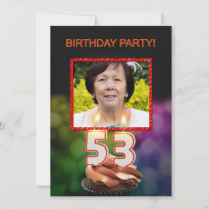 Add a picture, 53rd Birthday party Invitation