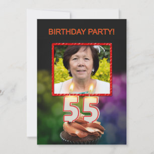 Add a picture, 55th Birthday party Invitation